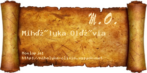 Mihályka Olívia névjegykártya